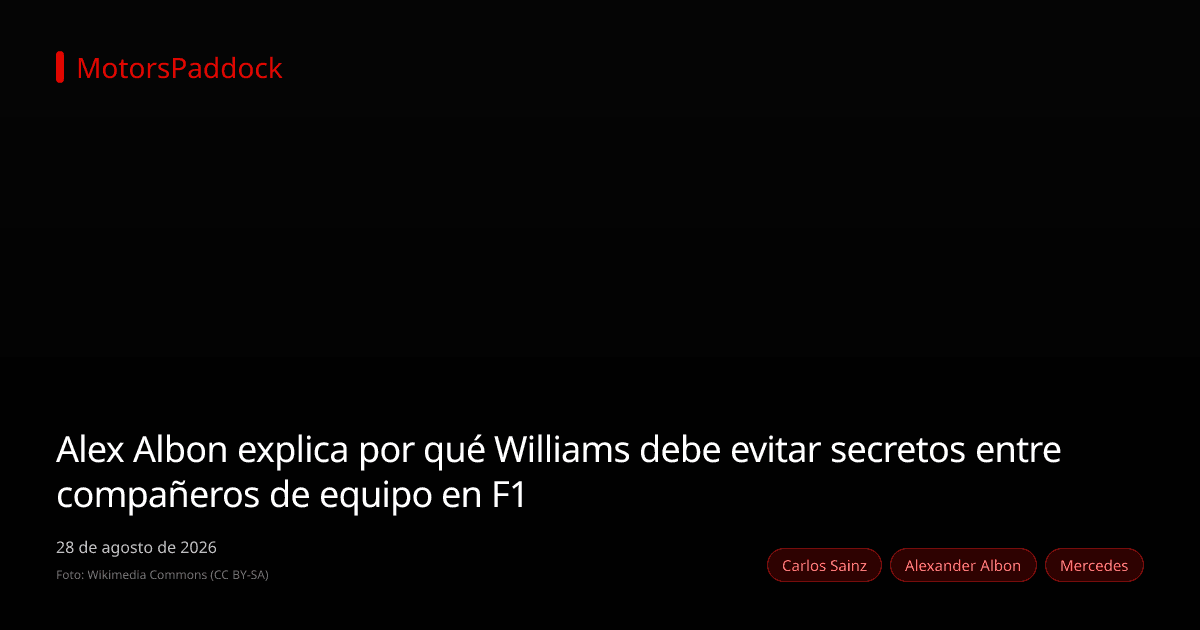 Alex Albon explica por qué Williams debe evitar secretos entre compañeros de equipo en F1