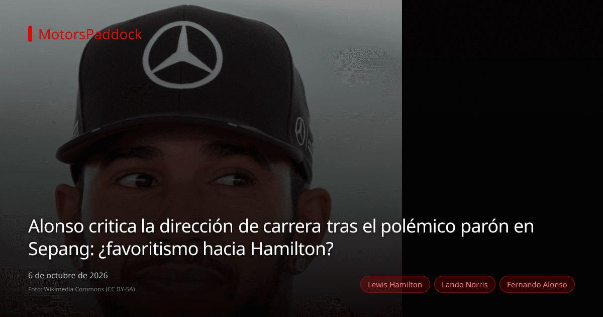 Alonso critica la dirección de carrera tras el polémico parón en Sepang: ¿favoritismo hacia Hamilton?