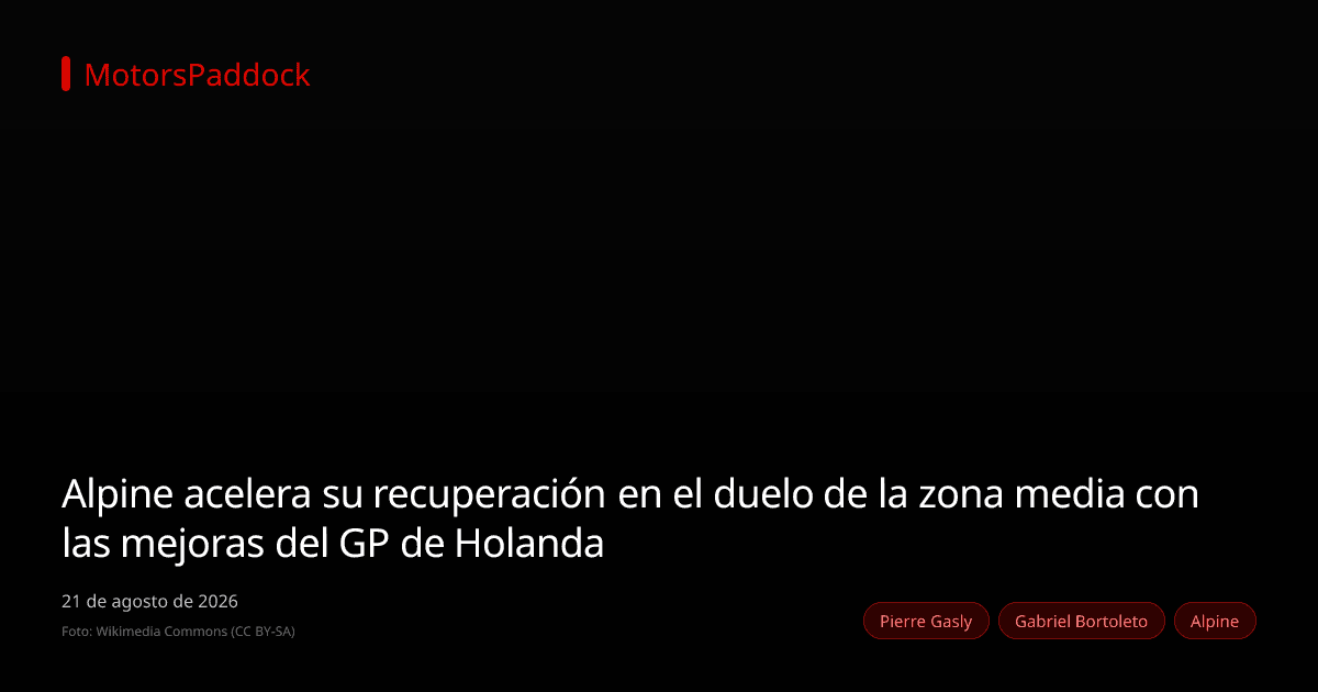 Alpine acelera su recuperación en el duelo de la zona media con las mejoras del GP de Holanda