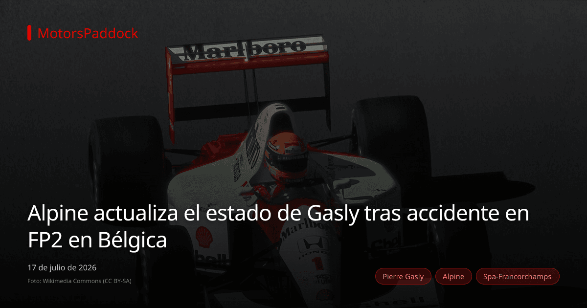 Alpine actualiza el estado de Gasly tras accidente en FP2 en Bélgica