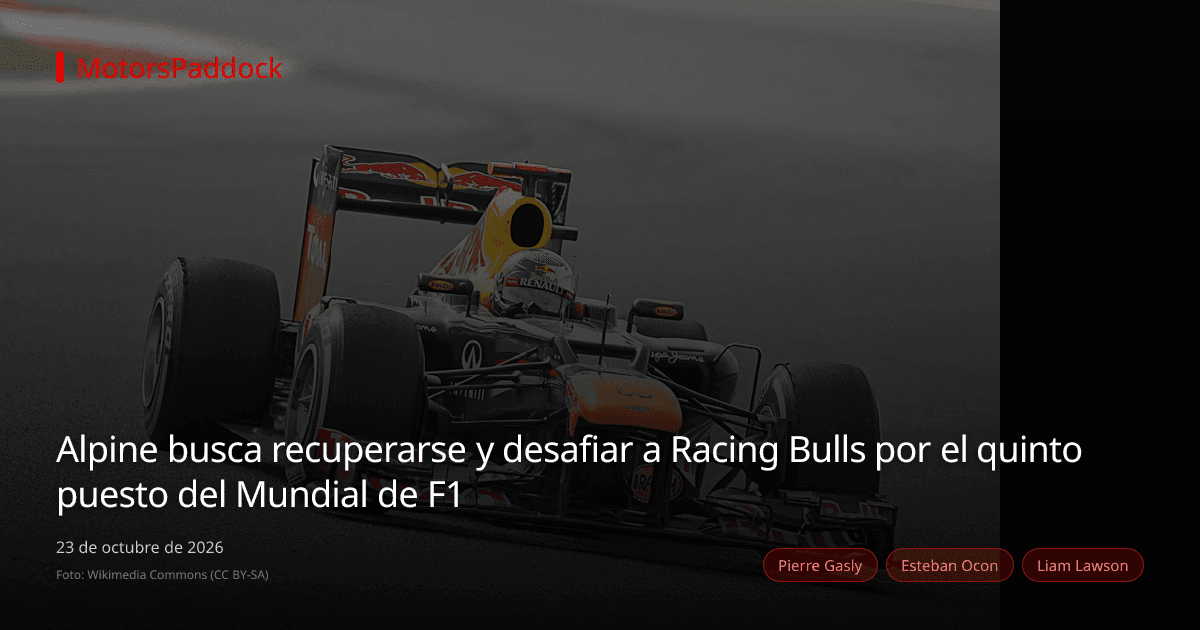 Alpine busca recuperarse y desafiar a Racing Bulls por el quinto puesto del Mundial de F1