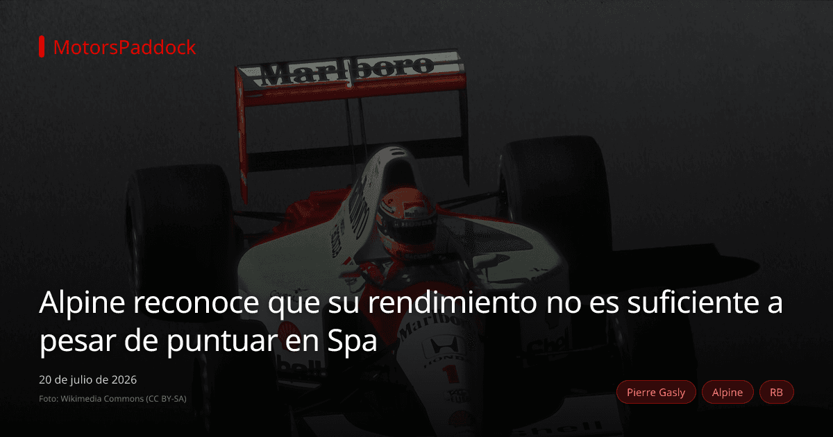 Alpine reconoce que su rendimiento no es suficiente a pesar de puntuar en Spa