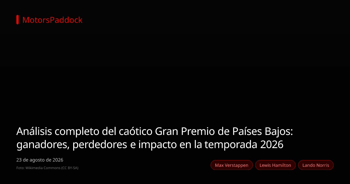 Análisis completo del caótico Gran Premio de Países Bajos: ganadores, perdedores e impacto en la temporada 2026