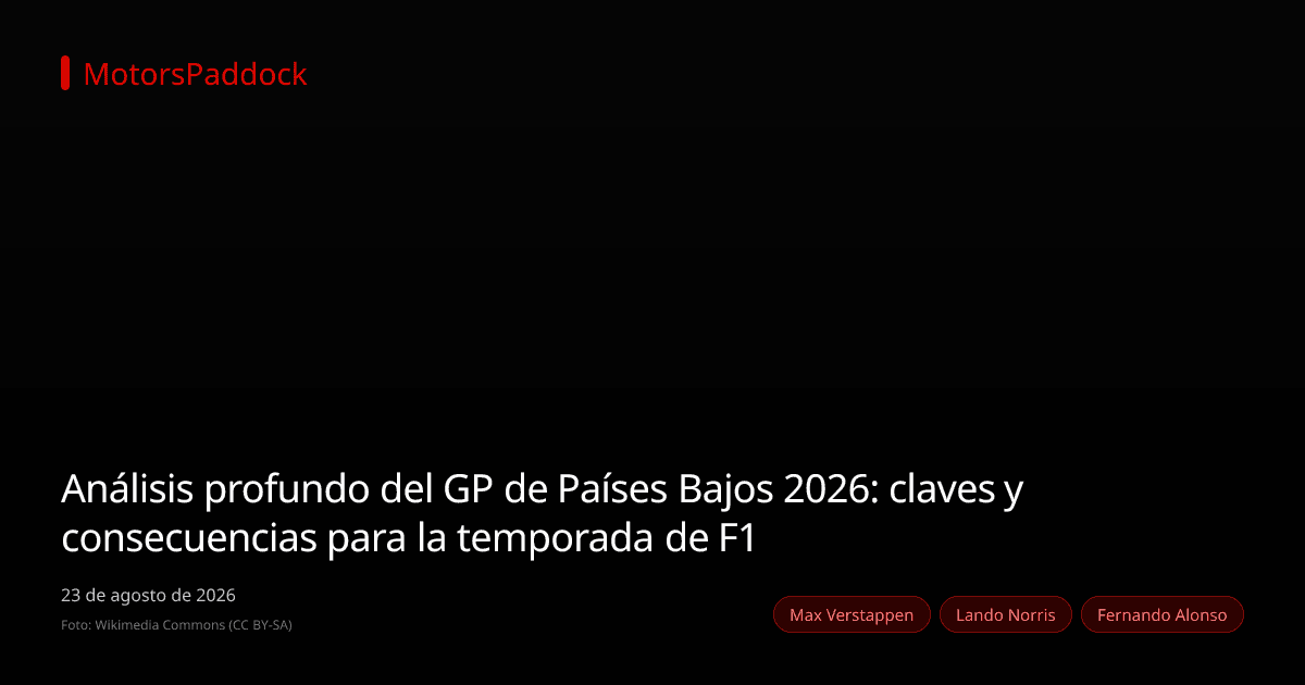 Análisis profundo del GP de Países Bajos 2026: claves y consecuencias para la temporada de F1