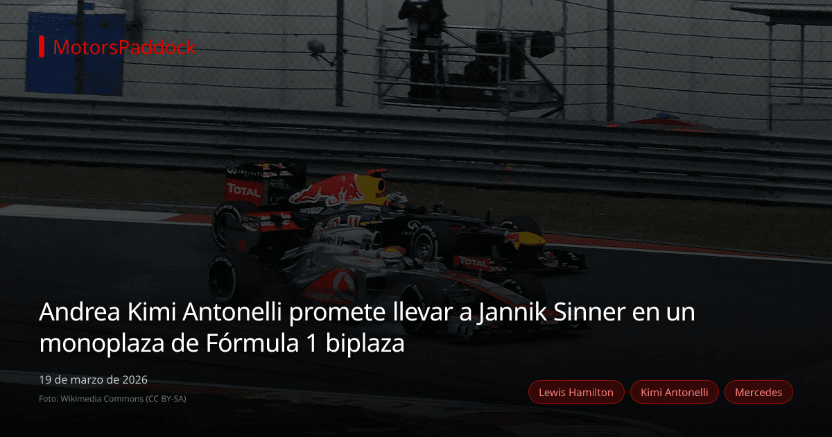 Andrea Kimi Antonelli promete llevar a Jannik Sinner en un monoplaza de Fórmula 1 biplaza