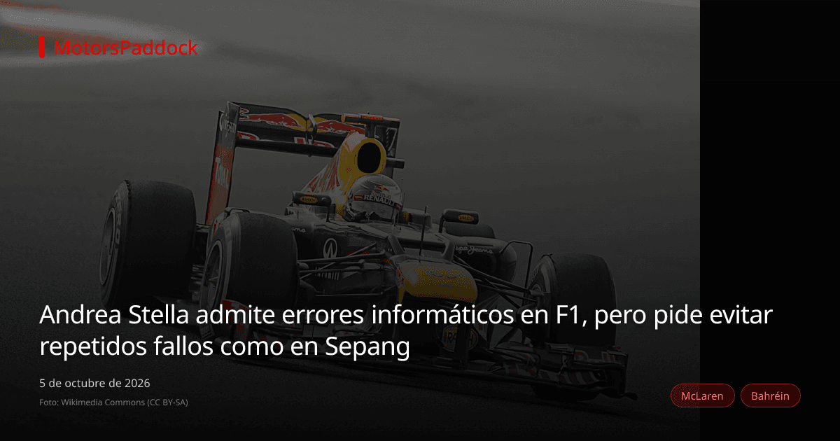 Andrea Stella admite errores informáticos en F1, pero pide evitar repetidos fallos como en Sepang