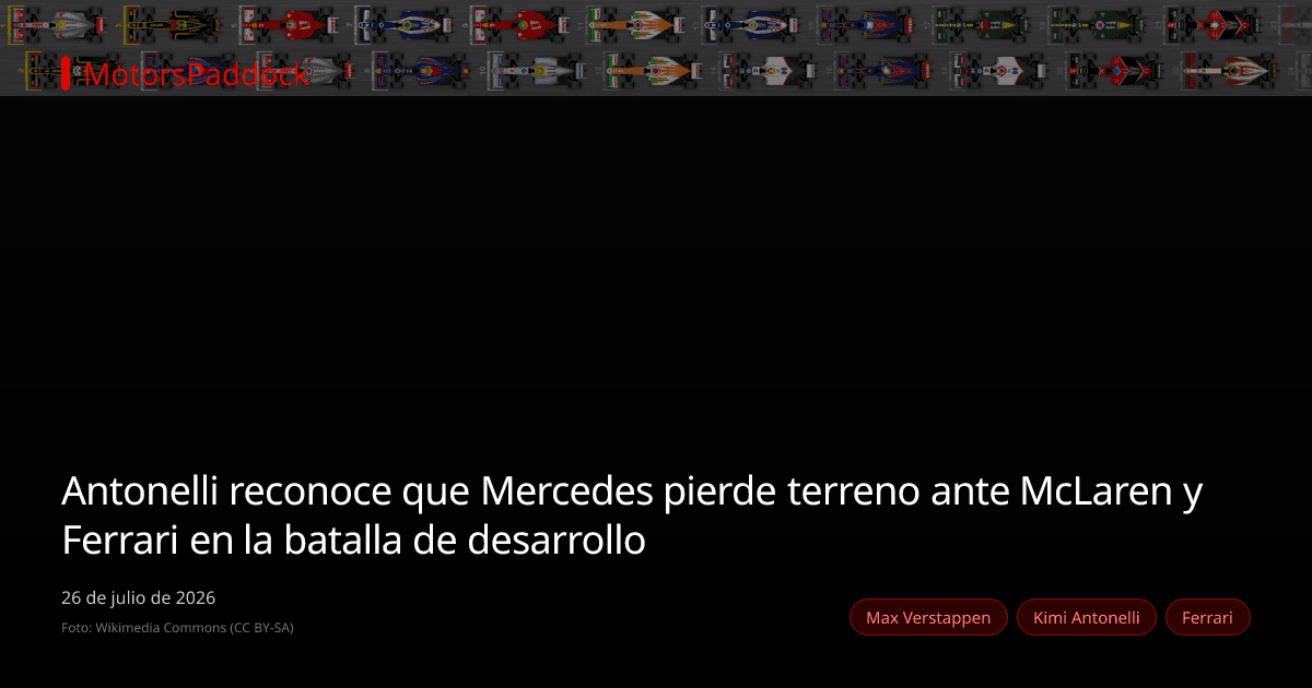 Antonelli reconoce que Mercedes pierde terreno ante McLaren y Ferrari en la batalla de desarrollo