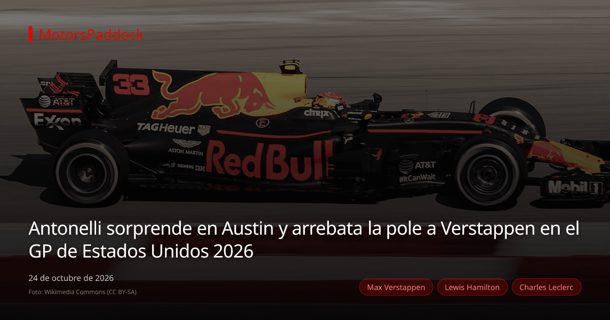 Antonelli sorprende en Austin y arrebata la pole a Verstappen en el GP de Estados Unidos 2026