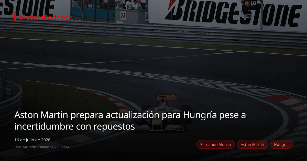Aston Martin prepara actualización para Hungría pese a incertidumbre con repuestos