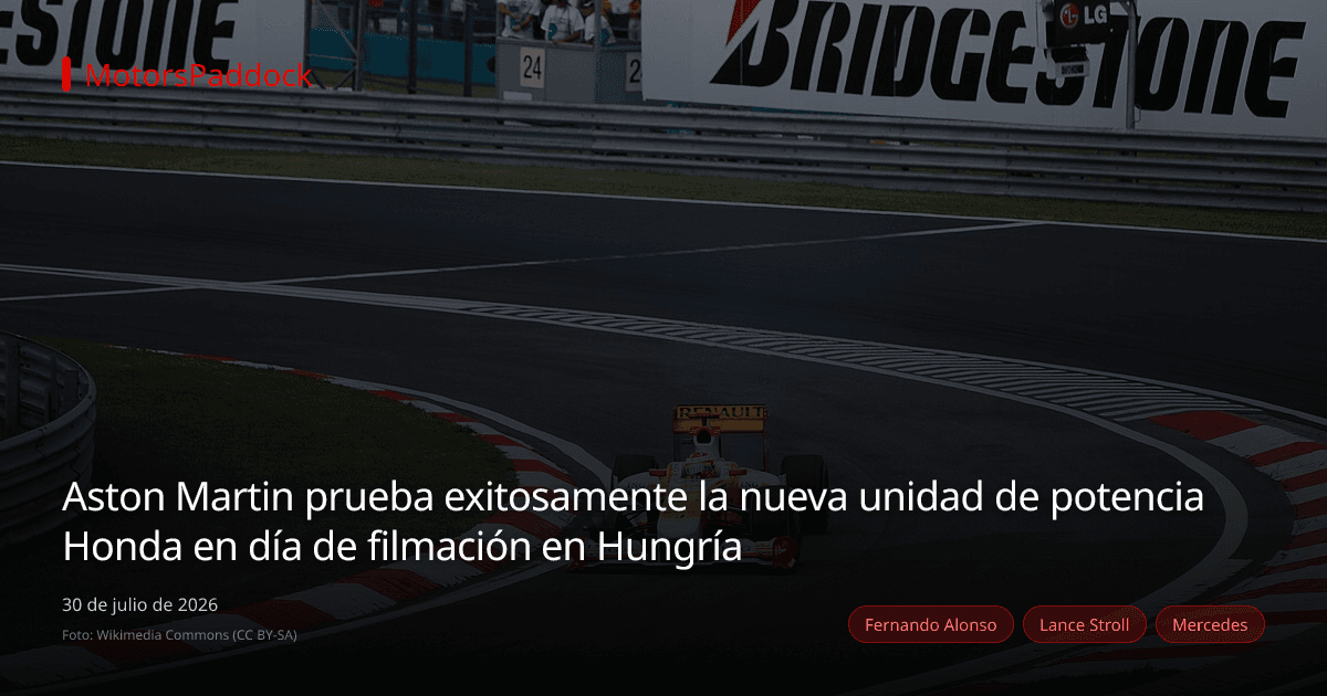 Aston Martin prueba exitosamente la nueva unidad de potencia Honda en día de filmación en Hungría
