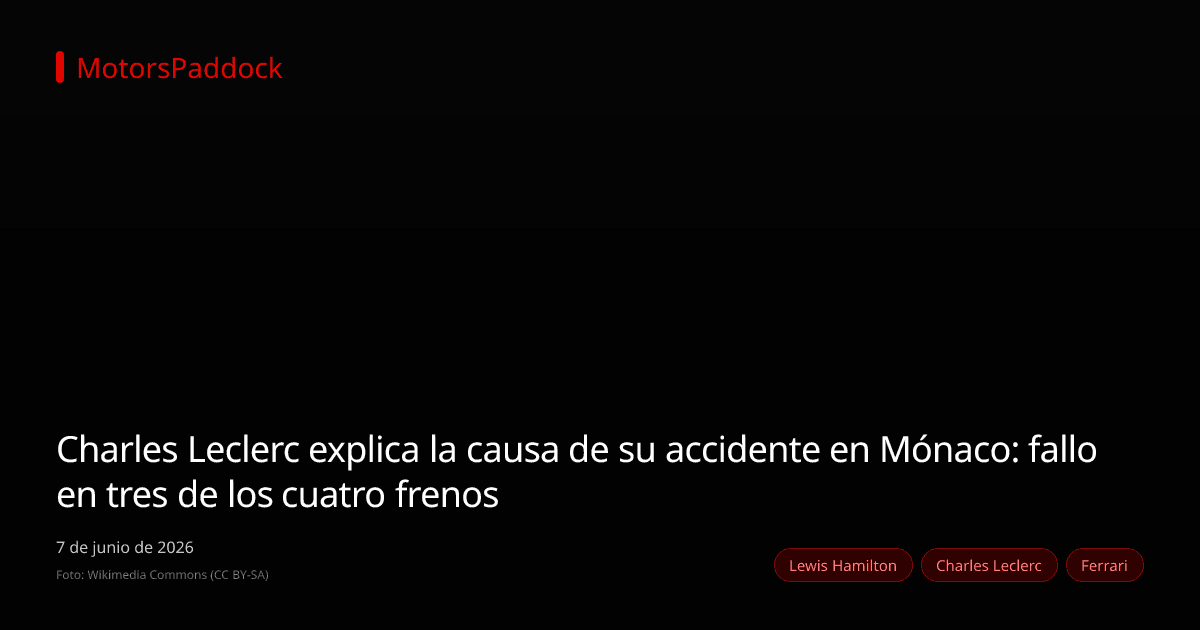 Charles Leclerc explica la causa de su accidente en Mónaco: fallo en tres de los cuatro frenos