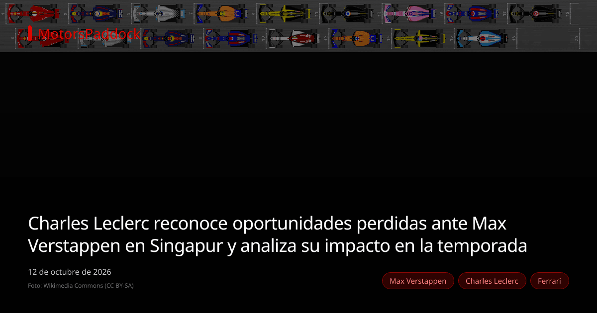 Charles Leclerc reconoce oportunidades perdidas ante Max Verstappen en Singapur y analiza su impacto en la temporada