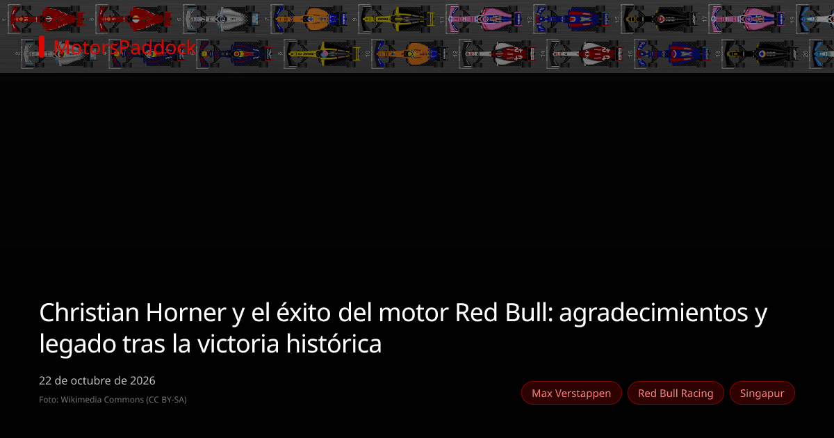 Christian Horner y el éxito del motor Red Bull: agradecimientos y legado tras la victoria histórica