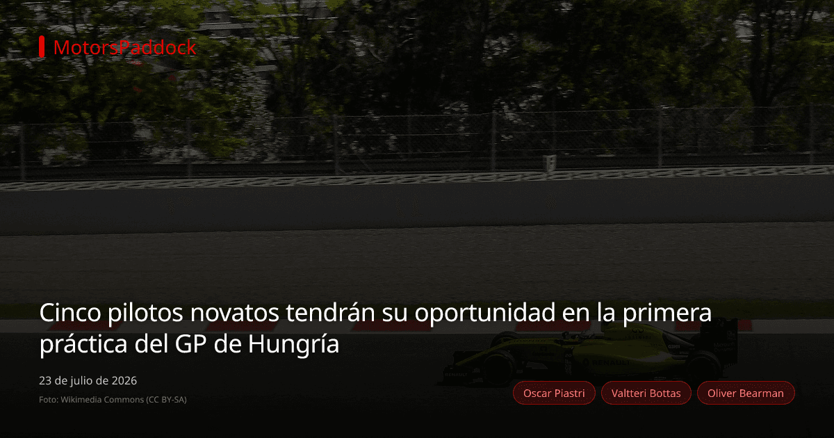 Cinco pilotos novatos tendrán su oportunidad en la primera práctica del GP de Hungría