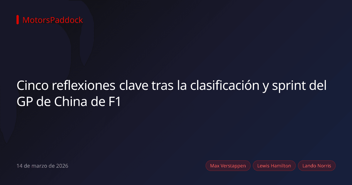 Cinco reflexiones clave tras la clasificación y sprint del GP de China de F1