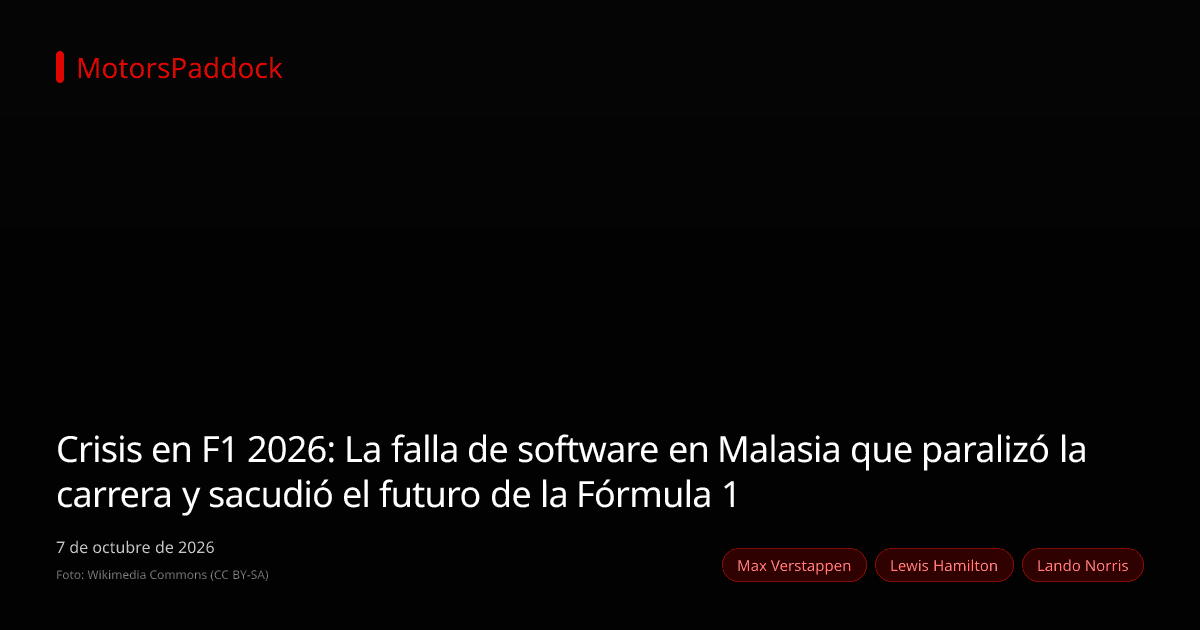 Crisis en F1 2026: La falla de software en Malasia que paralizó la carrera y sacudió el futuro de la Fórmula 1