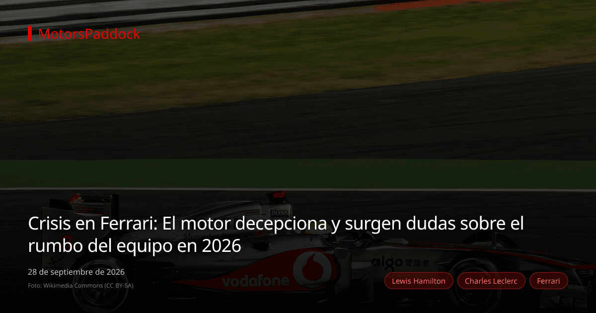 Crisis en Ferrari: El motor decepciona y surgen dudas sobre el rumbo del equipo en 2026