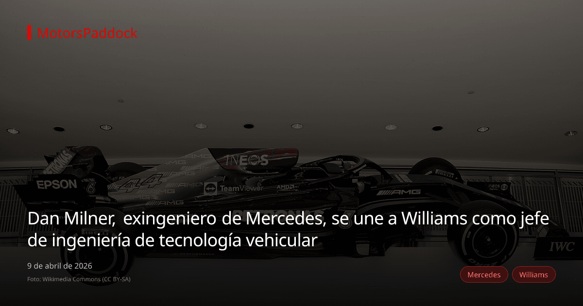 Dan Milner, exingeniero de Mercedes, se une a Williams como jefe de ingeniería de tecnología vehicular