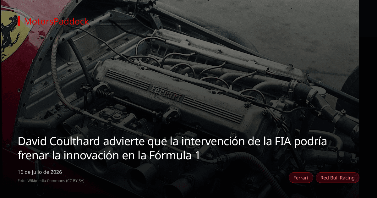 David Coulthard advierte que la intervención de la FIA podría frenar la innovación en la Fórmula 1