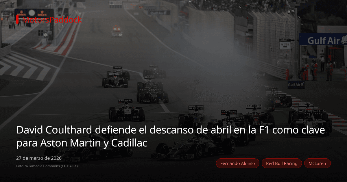 David Coulthard defiende el descanso de abril en la F1 como clave para Aston Martin y Cadillac
