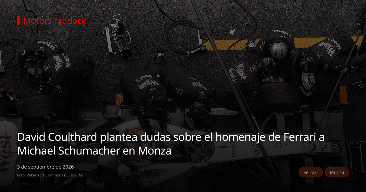 David Coulthard plantea dudas sobre el homenaje de Ferrari a Michael Schumacher en Monza