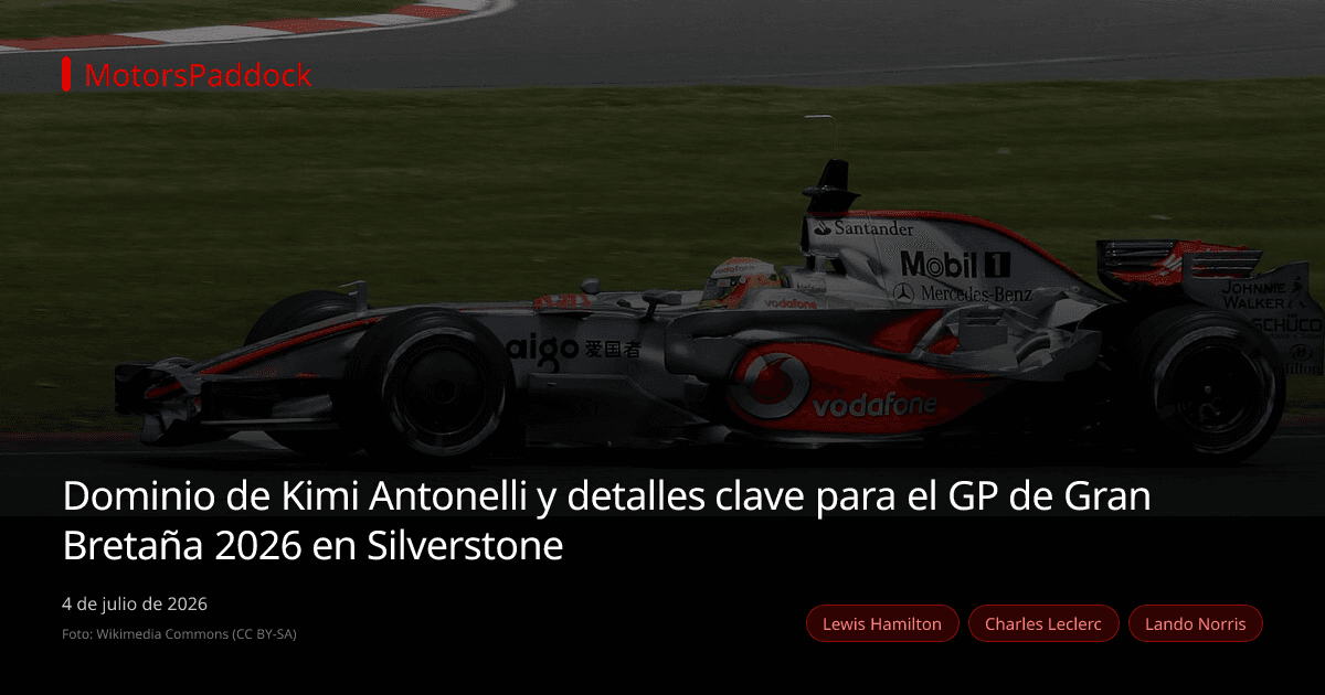 Dominio de Kimi Antonelli y detalles clave para el GP de Gran Bretaña 2026 en Silverstone