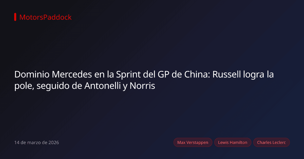 Dominio Mercedes en la Sprint del GP de China: Russell logra la pole, seguido de Antonelli y Norris