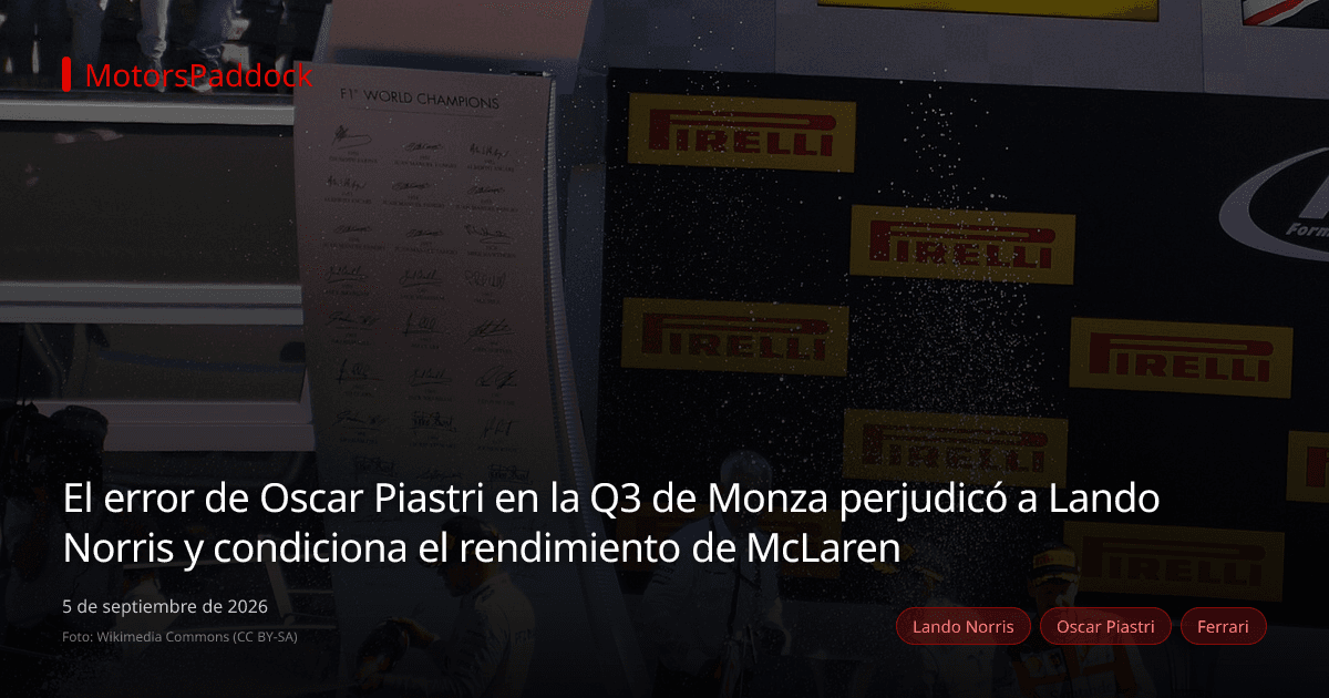 El error de Oscar Piastri en la Q3 de Monza perjudicó a Lando Norris y condiciona el rendimiento de McLaren