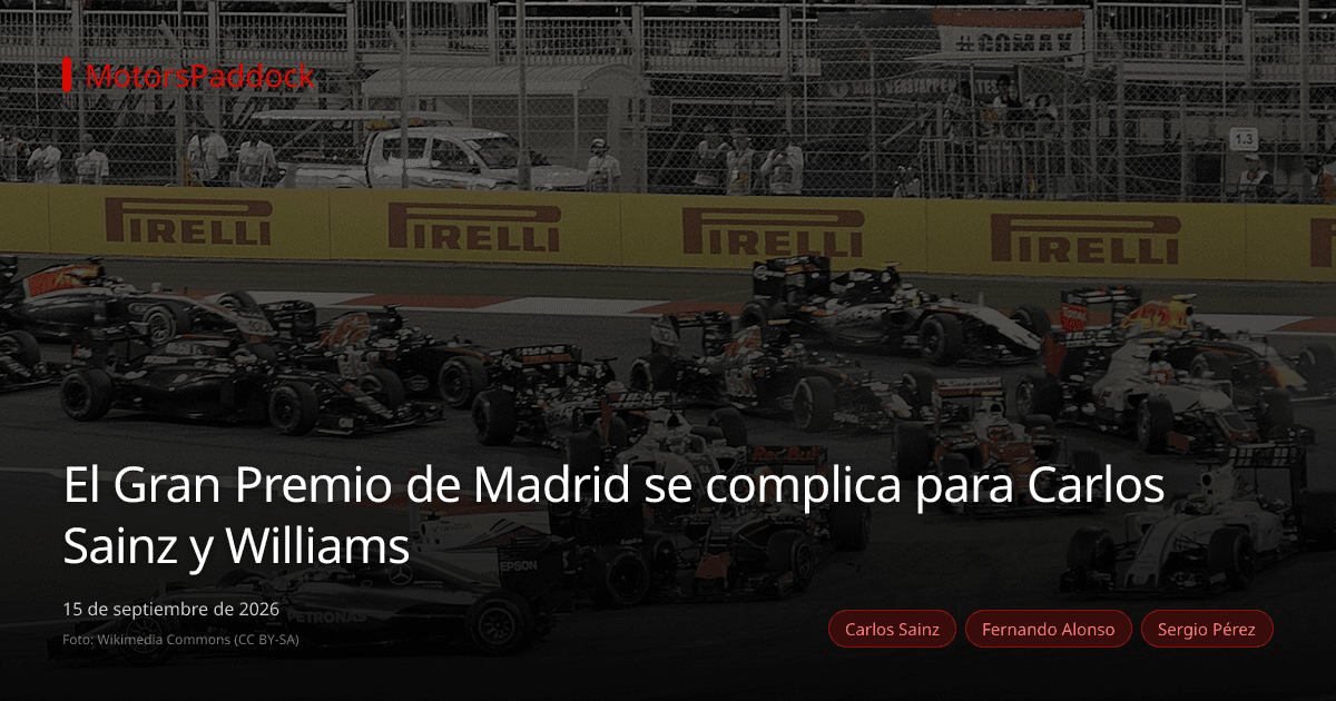 El Gran Premio de Madrid se complica para Carlos Sainz y Williams