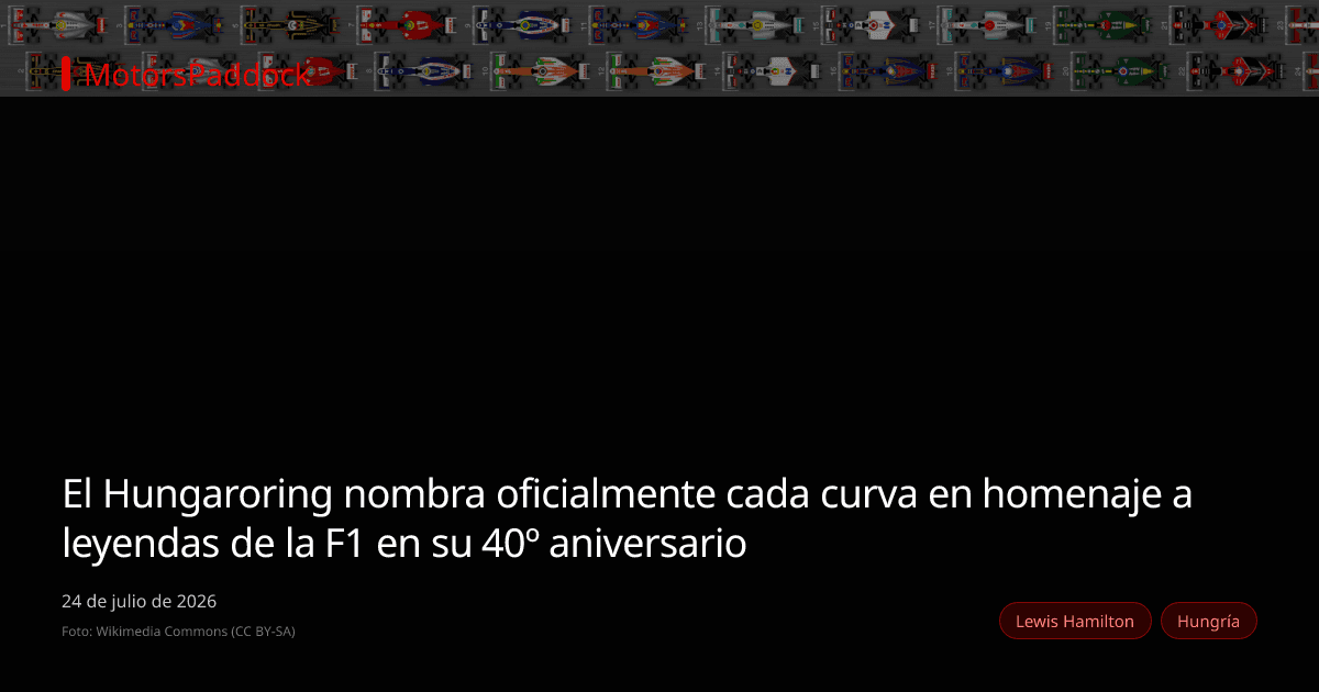 El Hungaroring nombra oficialmente cada curva en homenaje a leyendas de la F1 en su 40º aniversario