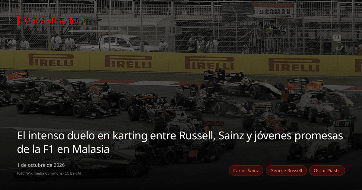 El intenso duelo en karting entre Russell, Sainz y jóvenes promesas de la F1 en Malasia
