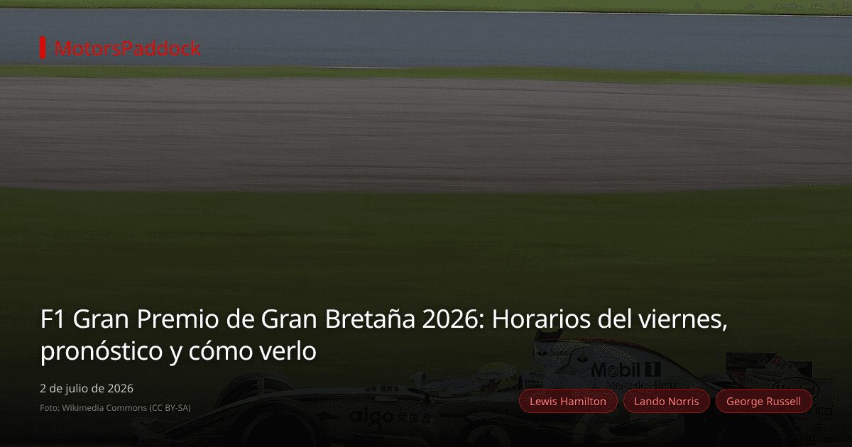 F1 Gran Premio de Gran Bretaña 2026: Horarios del viernes, pronóstico y cómo verlo