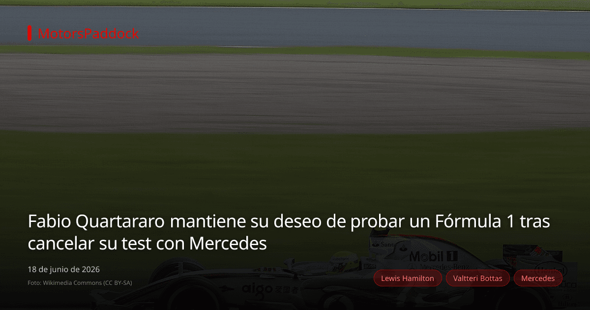 Fabio Quartararo mantiene su deseo de probar un Fórmula 1 tras cancelar su test con Mercedes