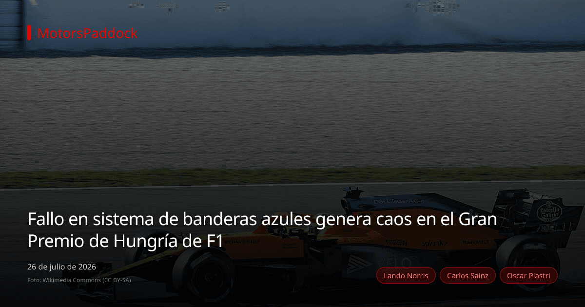 Fallo en sistema de banderas azules genera caos en el Gran Premio de Hungría de F1