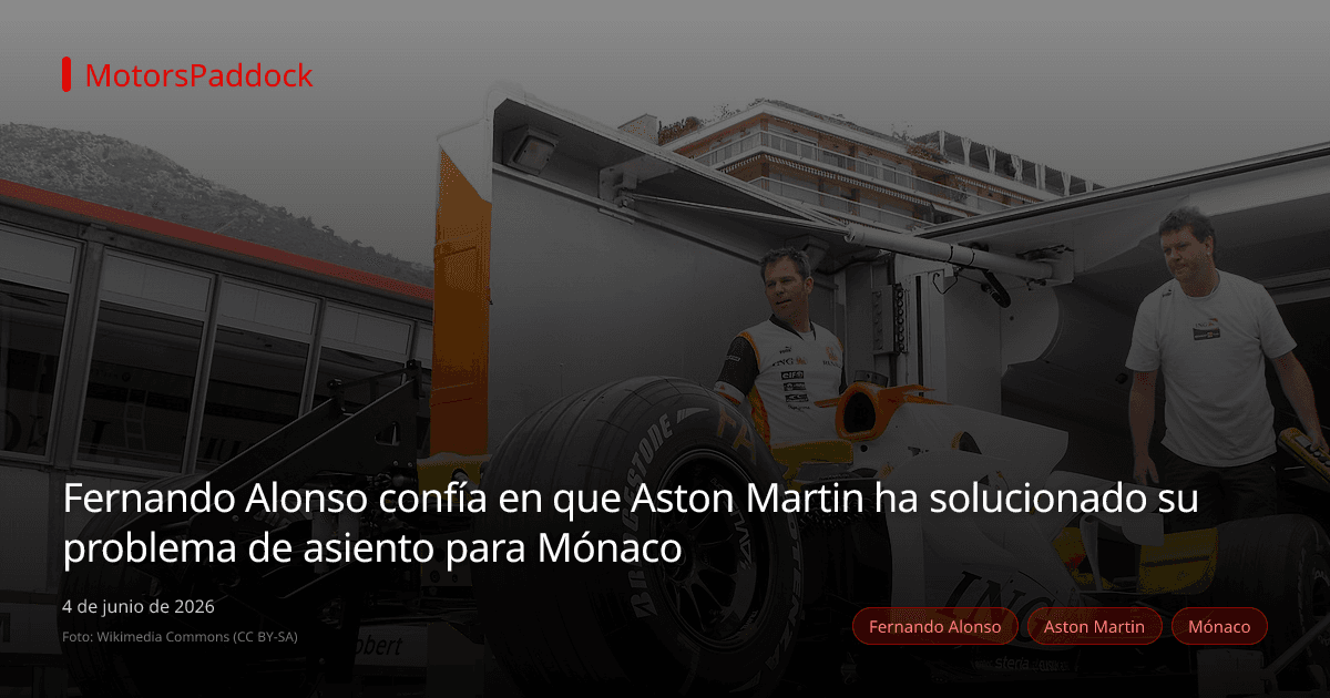 Fernando Alonso confía en que Aston Martin ha solucionado su problema de asiento para Mónaco