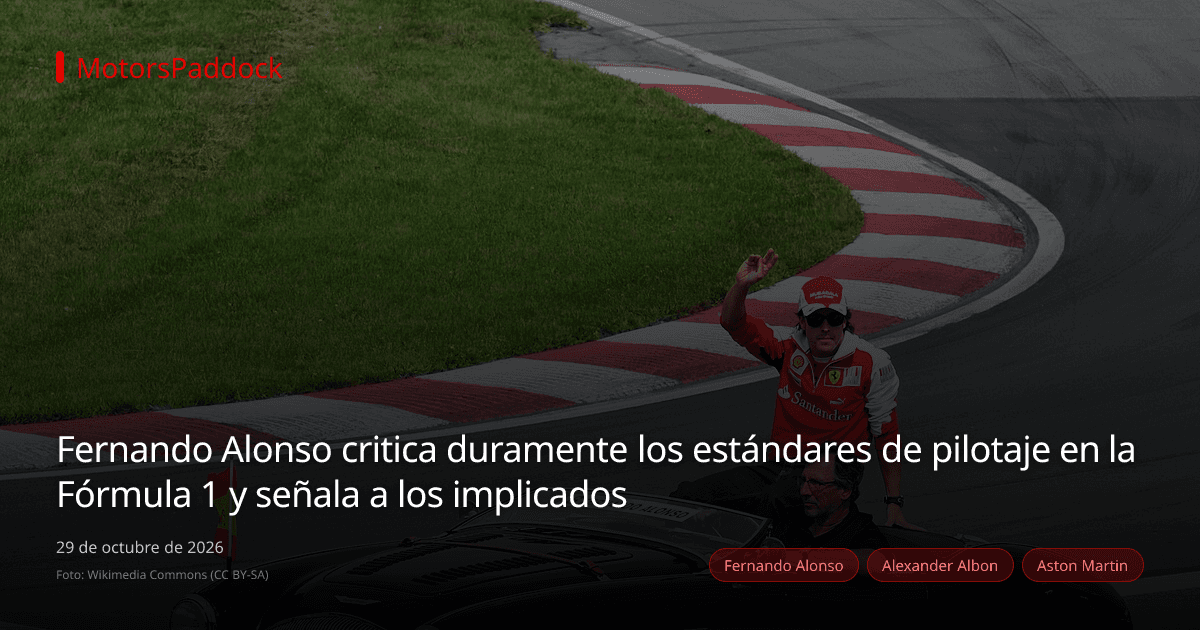 Fernando Alonso critica duramente los estándares de pilotaje en la Fórmula 1 y señala a los implicados
