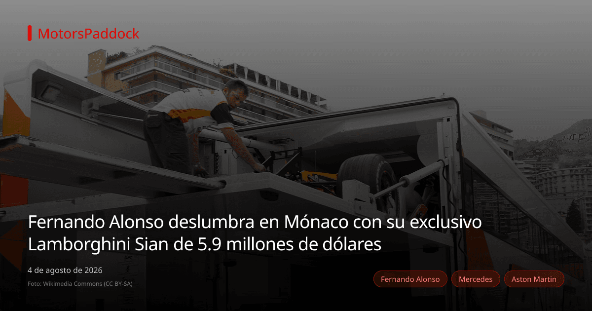 Fernando Alonso deslumbra en Mónaco con su exclusivo Lamborghini Sian de 5.9 millones de dólares