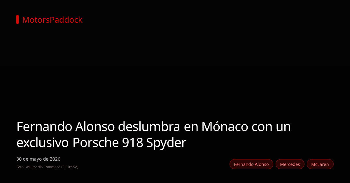 Fernando Alonso deslumbra en Mónaco con un exclusivo Porsche 918 Spyder