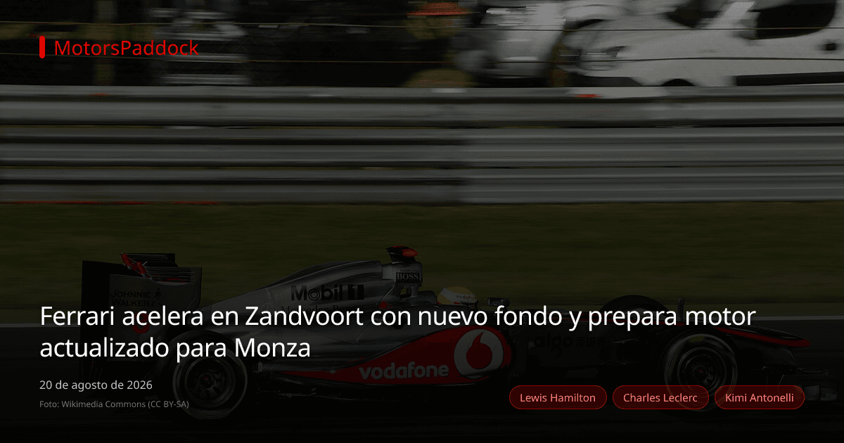 Ferrari acelera en Zandvoort con nuevo fondo y prepara motor actualizado para Monza