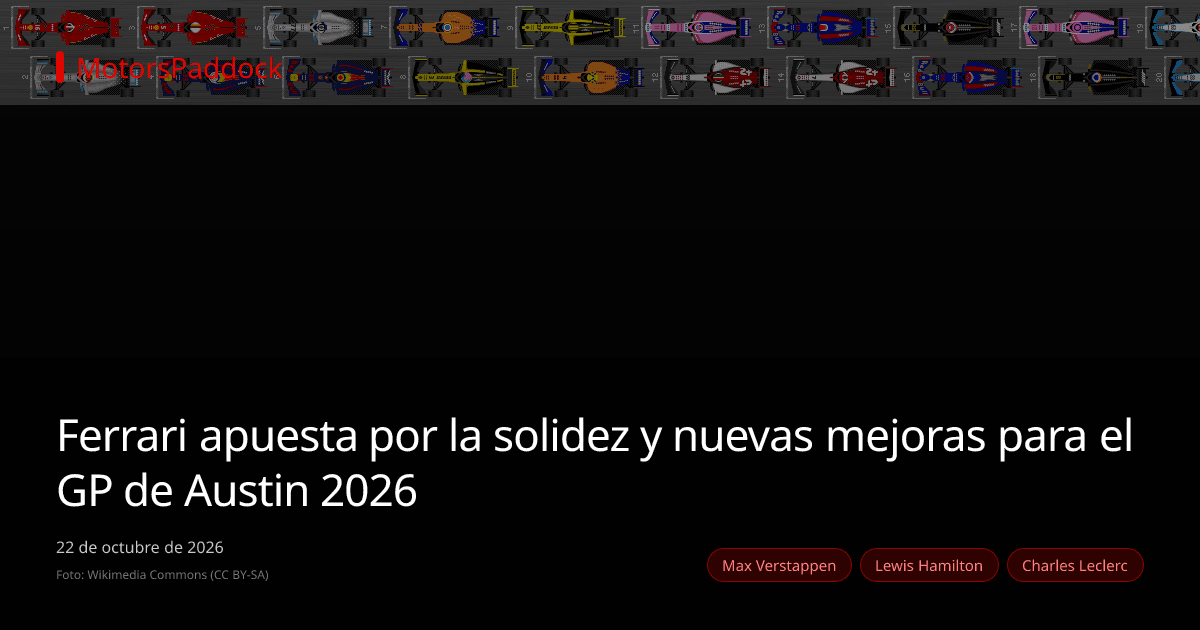 Ferrari apuesta por la solidez y nuevas mejoras para el GP de Austin 2026