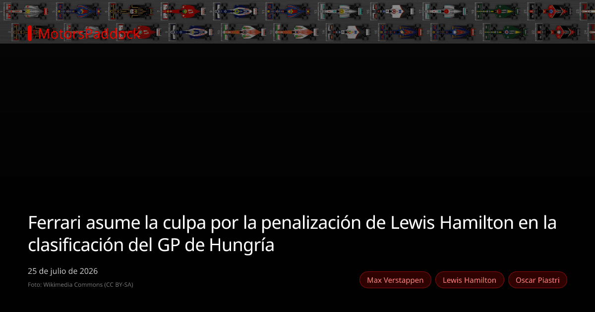 Ferrari asume la culpa por la penalización de Lewis Hamilton en la clasificación del GP de Hungría