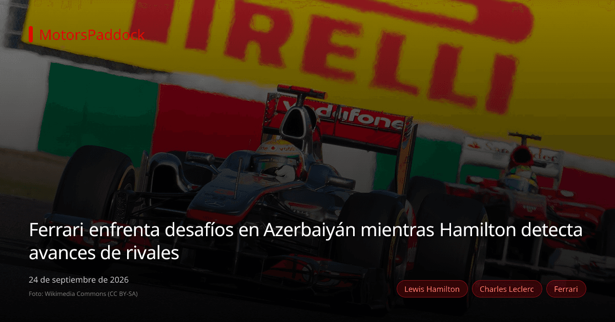 Ferrari enfrenta desafíos en Azerbaiyán mientras Hamilton detecta avances de rivales