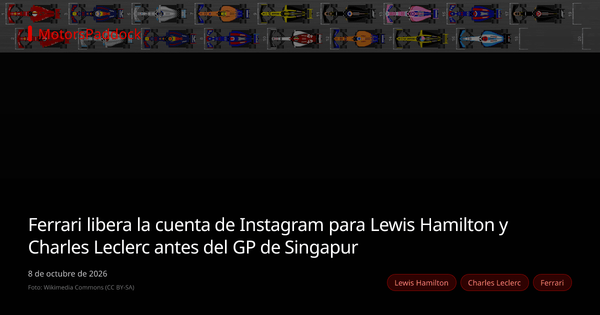Ferrari libera la cuenta de Instagram para Lewis Hamilton y Charles Leclerc antes del GP de Singapur