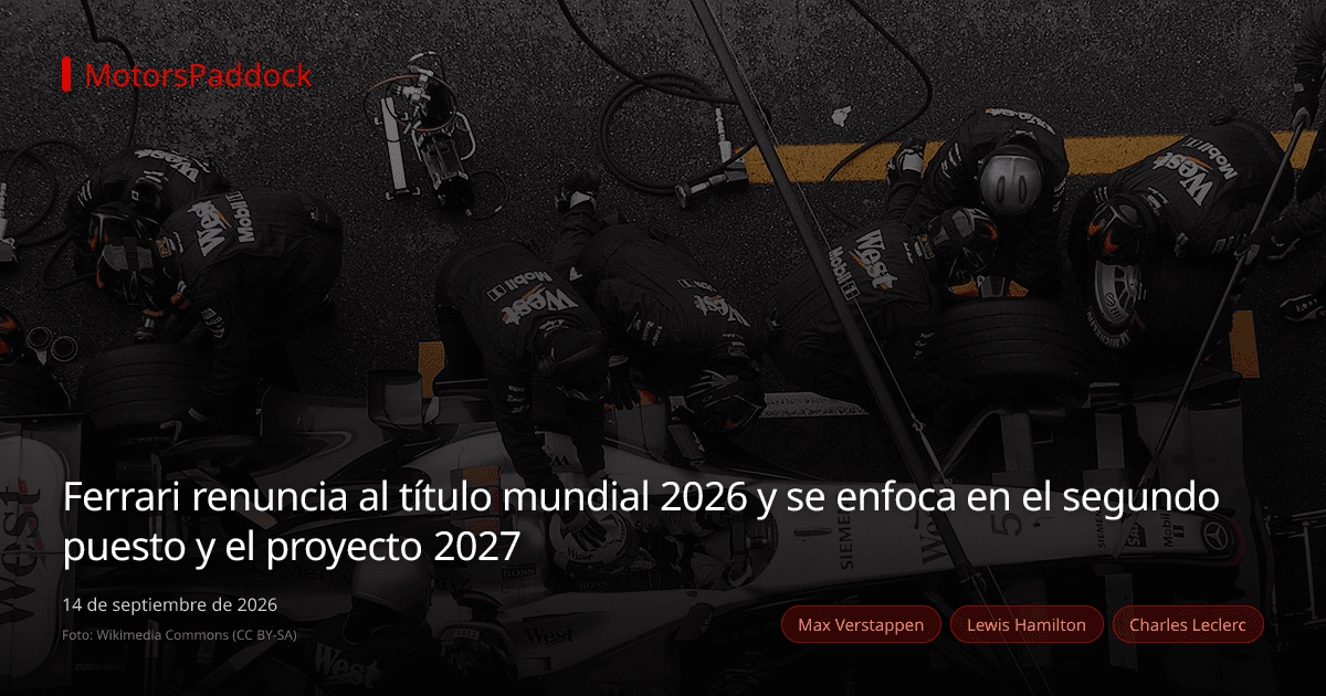 Ferrari renuncia al título mundial 2026 y se enfoca en el segundo puesto y el proyecto 2027