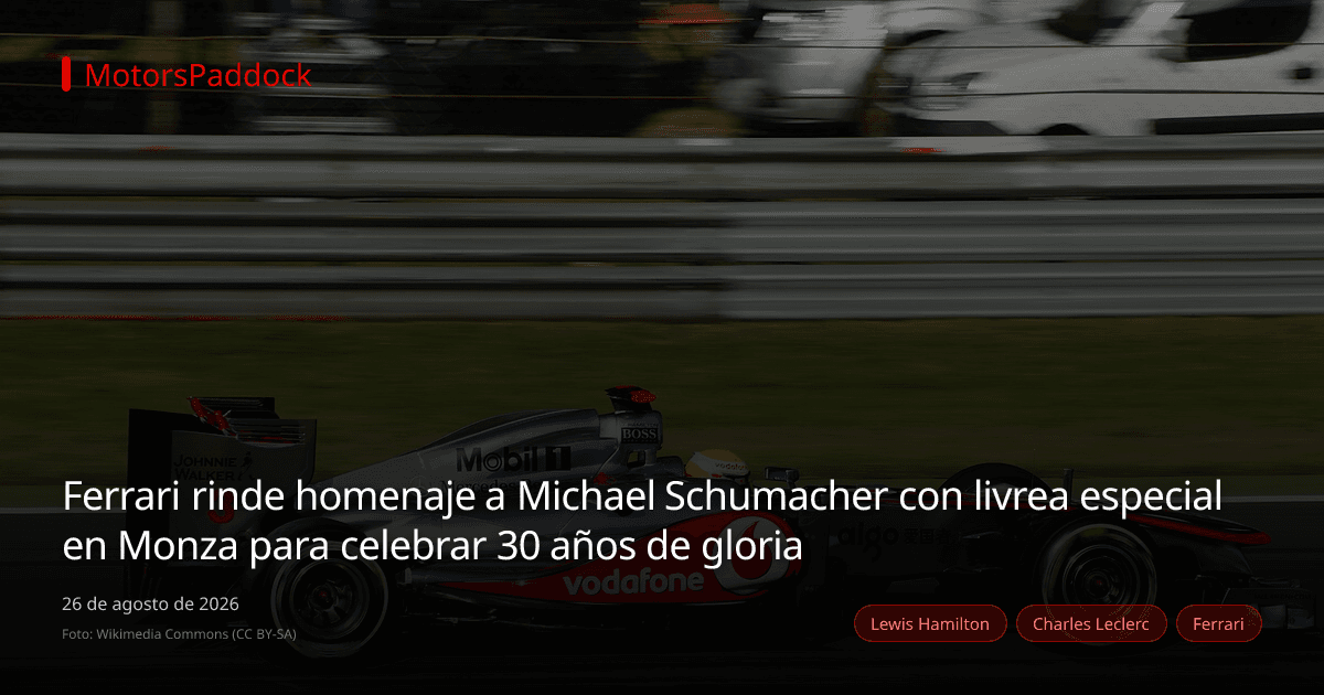 Ferrari rinde homenaje a Michael Schumacher con livrea especial en Monza para celebrar 30 años de gloria