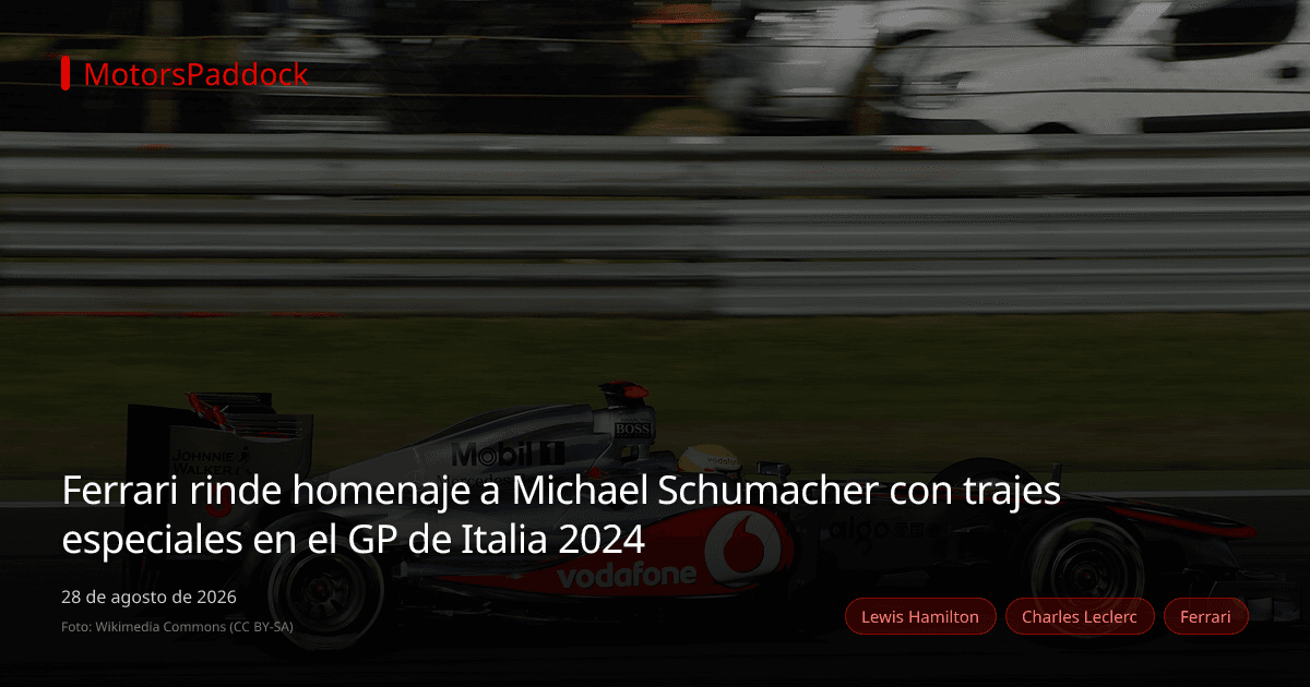 Ferrari rinde homenaje a Michael Schumacher con trajes especiales en el GP de Italia 2024