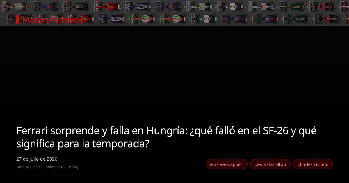Ferrari sorprende y falla en Hungría: ¿qué falló en el SF-26 y qué significa para la temporada?