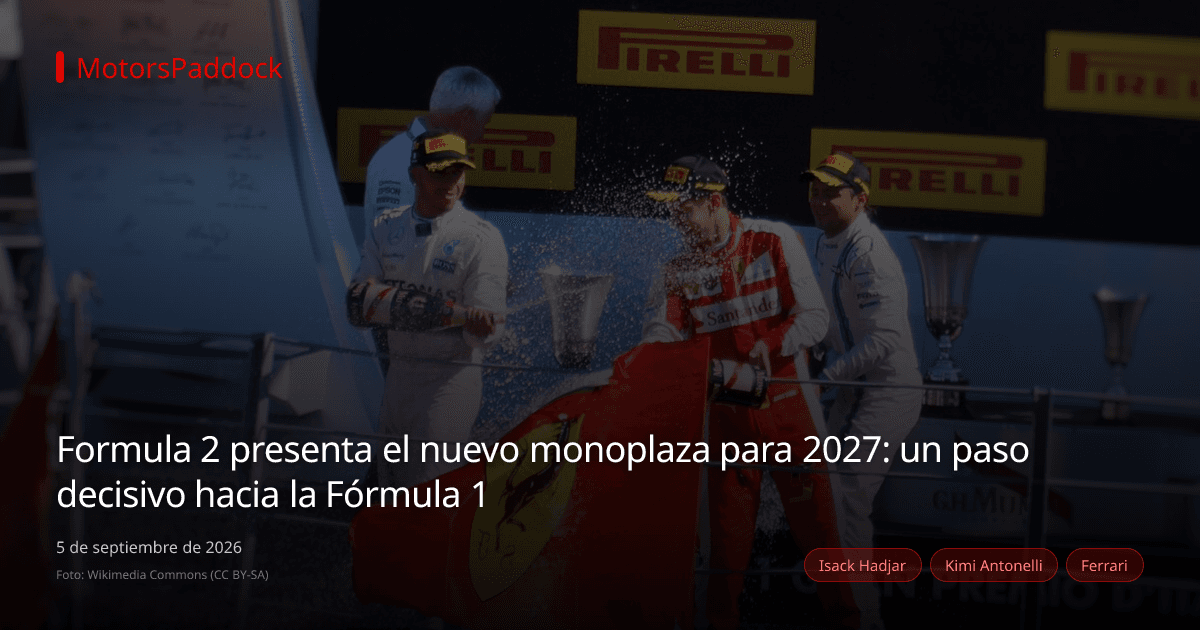 Formula 2 presenta el nuevo monoplaza para 2027: un paso decisivo hacia la Fórmula 1