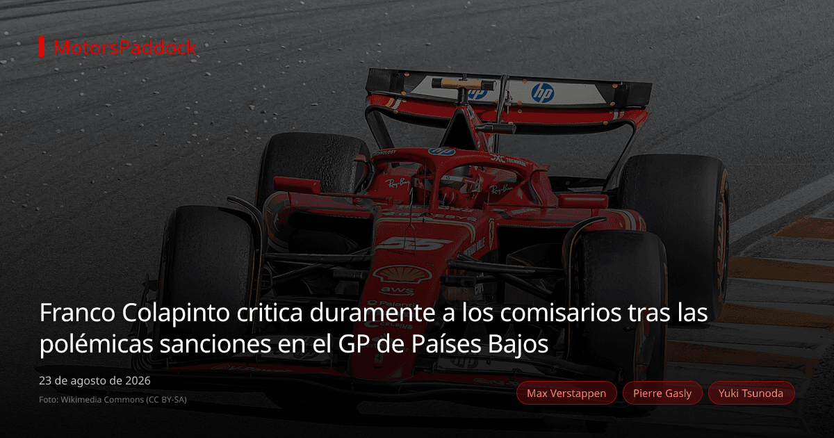 Franco Colapinto critica duramente a los comisarios tras las polémicas sanciones en el GP de Países Bajos