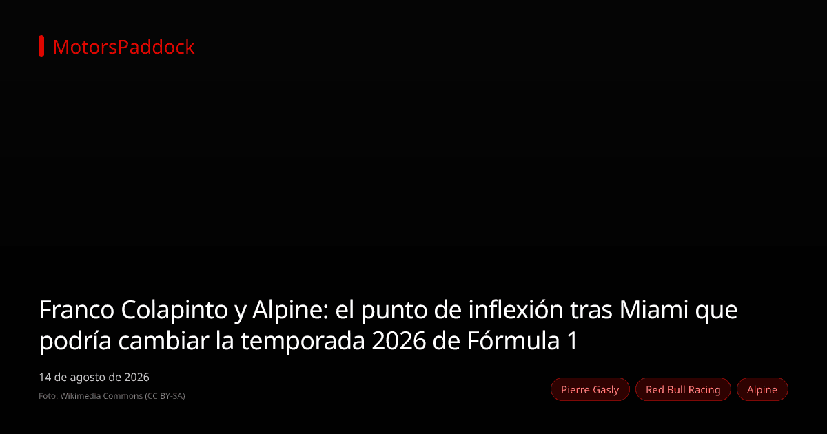 Franco Colapinto y Alpine: el punto de inflexión tras Miami que podría cambiar la temporada 2026 de Fórmula 1